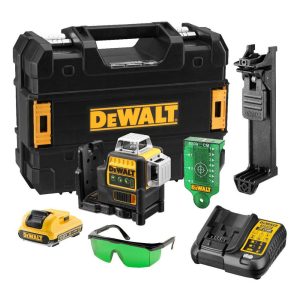 Werkteh DeWALT DCE089D1G križni laser zeleni / 10,8V - 1x 2Ah baterija, punjač i kofer, ciljna ploča, naočale