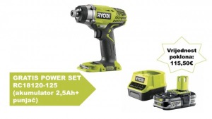 Werkteh Ryobi R18ID3-0 akumulatorski ONE+ udarni odvijač 18V / bez baterije i punjača