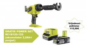 Werkteh Ryobi RCG18-0 aku pištolj za silikon 18V bez baterije i punjača