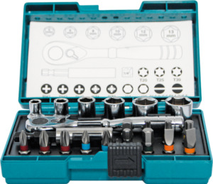 Werkteh Makita B-54081 set 21/1 bitovi i nasadni ključevi s račnom