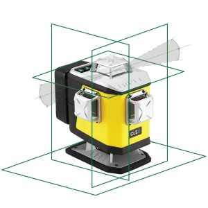 Werkteh CL5G – ZELENI linijski laser 4x360°, s FUNKCIJOM NAGIBA, stativ