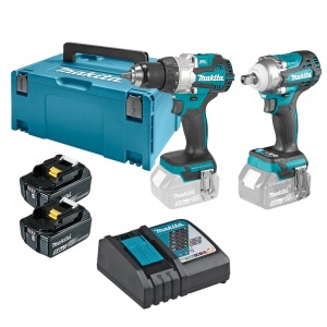 Werkteh Makita TOP SET 3 DDF489RTJ + DTW301 aku set alata 18V u koferu, 2x baterije, punjač