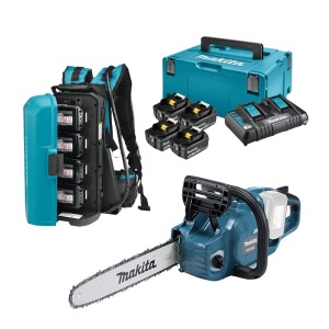 Werkteh Makita DUC353 set 1 aku lančana pila 18V + set baterija i punjača + prijenosni adapter