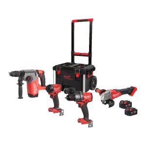 Werkteh Milwaukee M18FPP4BJ-503P set aku alata 18V, u kolicima, 4x alat, 3x baterija, punjač 4933499444