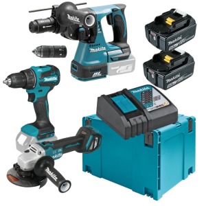 Werkteh Makita TOP SET 3 set aku alata 18V u koferu, 3x alat, 2x baterija, punjač