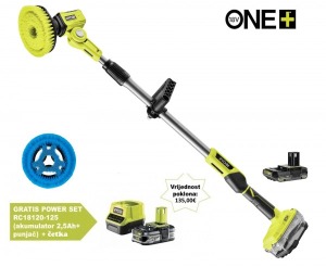 Werkteh Ryobi R18TPS-120G aku teleskopska četka 18V, 1x baterija, punjač