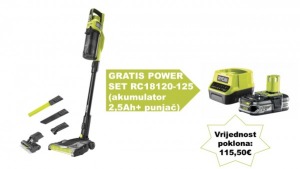 Werkteh Ryobi RSV18X1-0 aku usisavač štapni 18V bez baterije i punjača