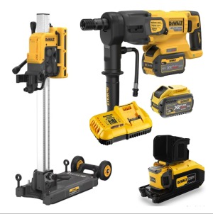 Werkteh DeWALT DCD150X2 SET dijamantna bušilica 54V u koferu, 2x baterije, punjač + stalak + adapter za bateriju