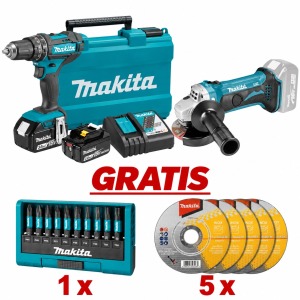 Werkteh Makita TOP SET 6 DHP482RFE + DGA452Z + GRATIS pribor